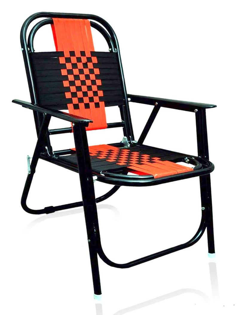MBTC Familo Stripe Folding Chair in Black - MBTC