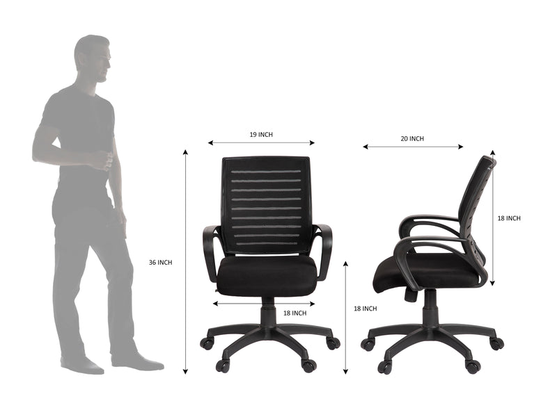 MBTC Xcelo Mesh Office Revolving Desk Chair - MBTC
